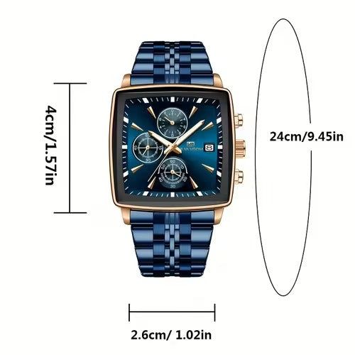 REWARD VIP Luxury Watch for Men | Premium Blue & Rose Gold Chronograph | Executive Style