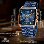 REWARD VIP Luxury Watch for Men | Premium Blue & Rose Gold Chronograph | Executive Style