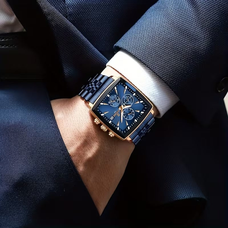 REWARD VIP Luxury Watch for Men | Premium Blue & Rose Gold Chronograph | Executive Style